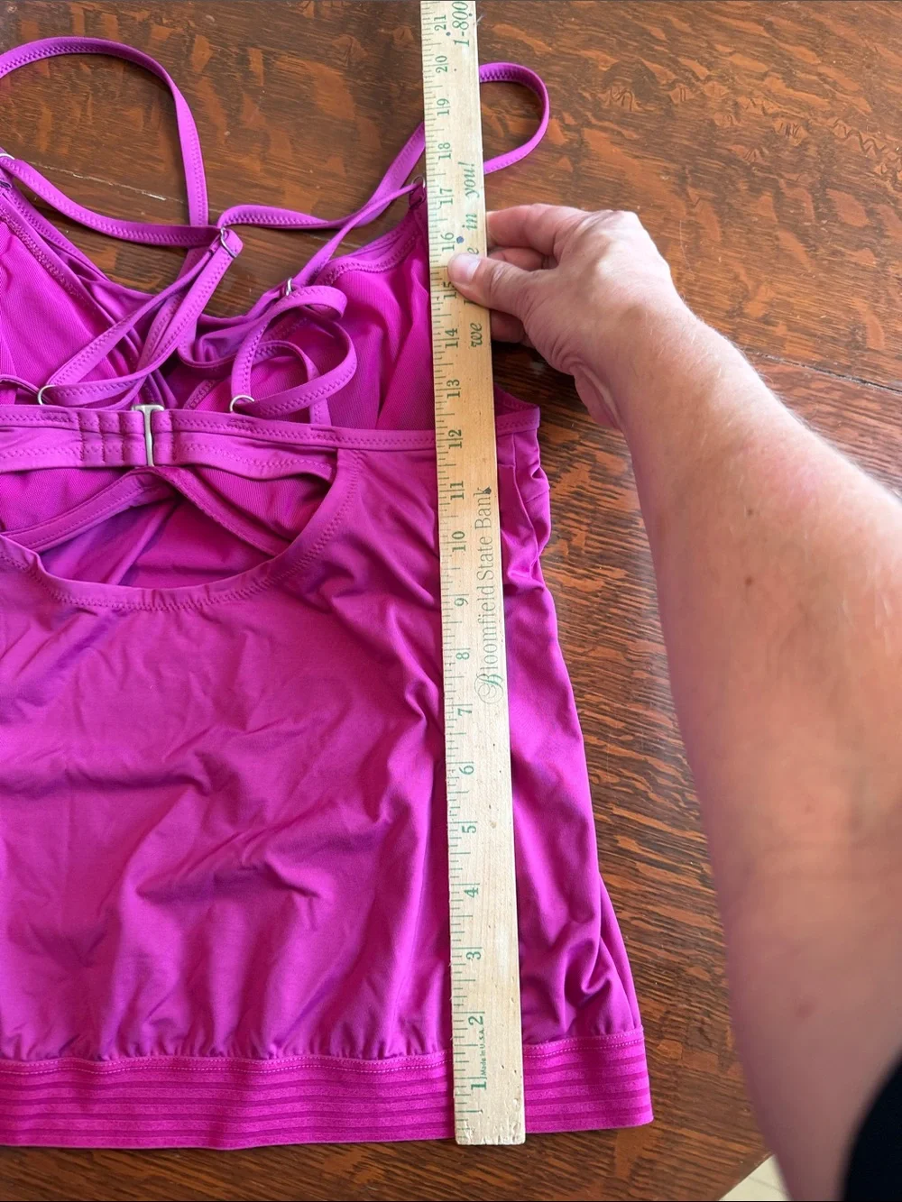 Athleta Magenta Racerback Tankini size 34D/DD purple magenta cross back